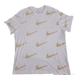 Nike Men's T-Shirt Short Sleeve White Logo Standard Fit Sz XXL New WT